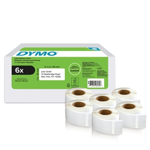 Dymo LabelWriter 25 mm x 54 mm Rücksendeadressetiketten 6 Rollen á 500 Stück