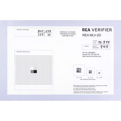 REA kaliberings reference kort, REA MLV, REA Cube, REA Verimax.