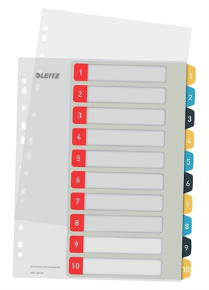 Leitz Register bedruckbar PP A4+ 1-10 in gemütlichen Farben