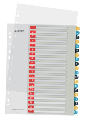 Leitz Register druckbar PP A4+ 1-20 in gemütlichen Farben