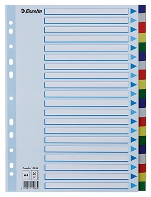 Esselte Trennblätter PP A4 20-teiliges farbiges Register