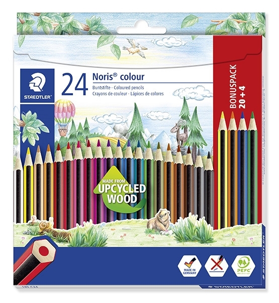 Staedtler Farbstift Noris Upcycled Wood Set (20+4)