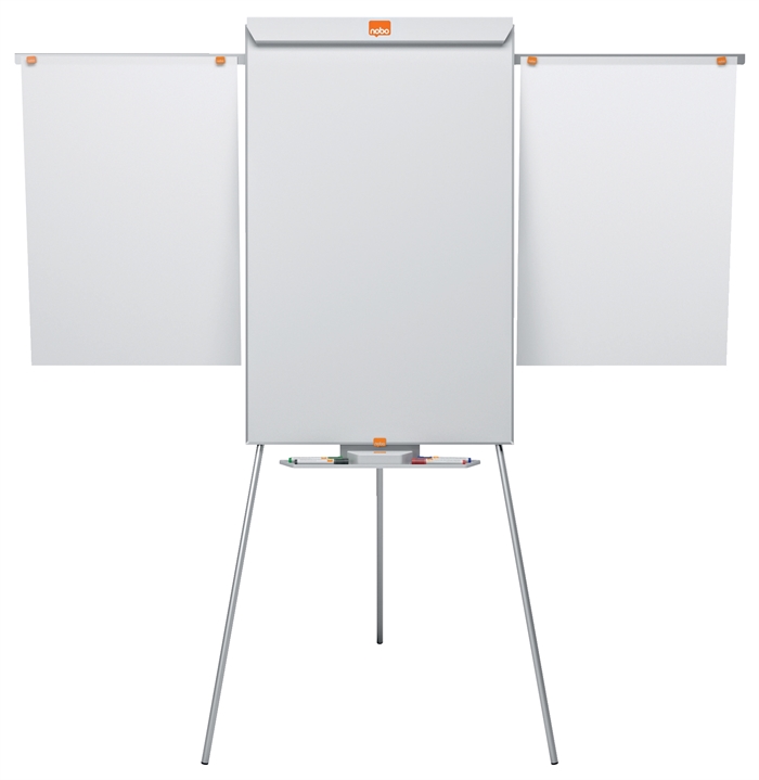 Nobo Flipchart Classic mit 3 Beinen + Arm, emailliertes Whiteboard.