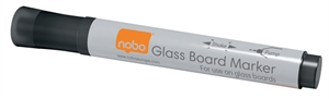 Nobo WB Marker für Glas-Whiteboards, rund, 3 mm, schwarz (4)