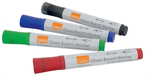 Nobo WB Marker für Glasboards, rund, 3 mm, sortiert (4)