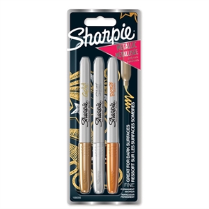 Sharpie Marker Metallic 1,4mm in Gold/Silber/Bronze (3)