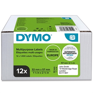 Dymo Label Multi 32 x 57 mm Weiß mm, 12 x 1000 Stk.