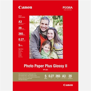 Canon PP-201 Photo Paper Plus II 265g/m² - A3, 20 ark