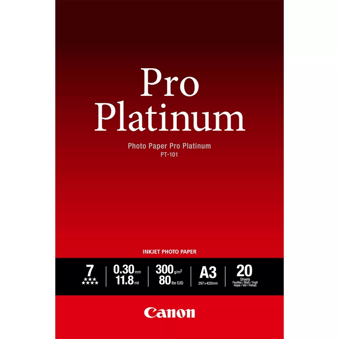 Canon Photo Paper Pro Platinum 300g/m² - A3, 20 ark