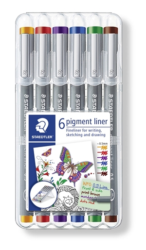 Staedtler Fineliner Pigment Liner 0,5mm sortiert (6)