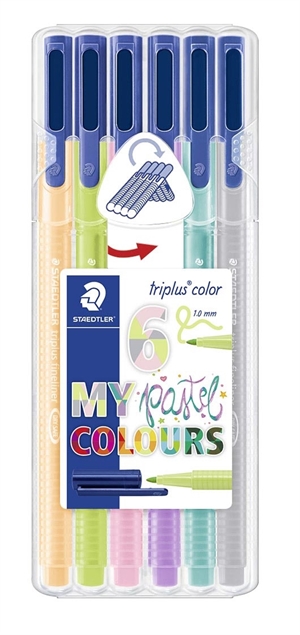 Staedtler Fiberpen Triplus Color 1,0mm Pastell-Sortiment (6)