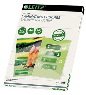 Leitz Laminierfolie Glanz 80my A4 (100 Stück)