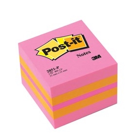 3M Post-it Notizen 51 x 51 mm, Mini-Kubusblock Pink