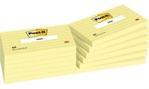 3M Post-It Notizen 76 x 127 mm, gelb, liniert