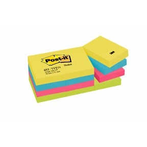 3M Post-it Notizen 38 x 51 mm, Energetic - 12er Pack