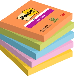 3M Post-it Notizzettel super haftend Boost 76 x 76 mm, - 90 Blatt - 5er Pack