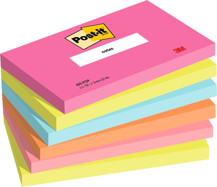 3M Post-it Poptimistic 76 x 127 mm, 100 Blatt - 6er Pack