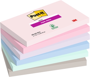 3M Post-it Notizen super sticky Soulful 76 x 127 mm, - 90 Blatt - 6er Pack