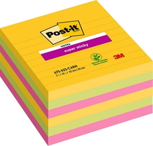 3M Post-it Haftnotizen superklebrig 101 x 101 liniert Rio de Janeiro - 6er Pack