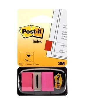 3M Post-it Index Tabs 25,4 x 43,2 mm, neonrosa