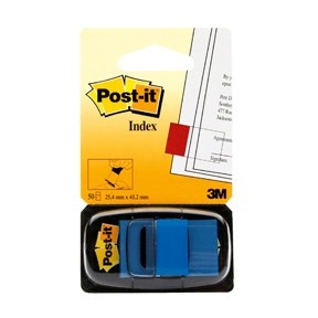 3M Post-it Indexfaner 25,4 x 43,2 mm, blau.