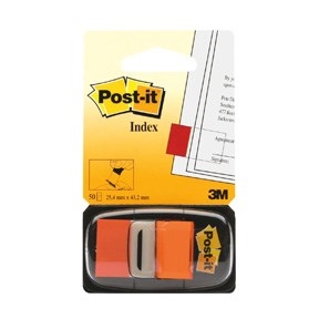 3M Post-it Index Tabs 25.4 x 43.2 mm, orange