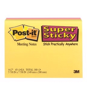 3M Post-it Haftnotizen super haftend 149 x 200 Meeting in verschiedenen Farben - 4er Pack