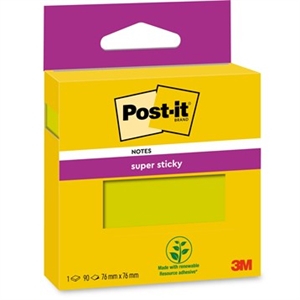 3M Post-It Haftnotizen superklebrig, grün, 76 x 76 mm, - 90 Blatt