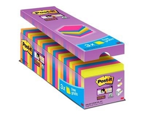 3M Post-it Notizzettel super haftend V-Pack. verschiedene Farben - 24er Pack