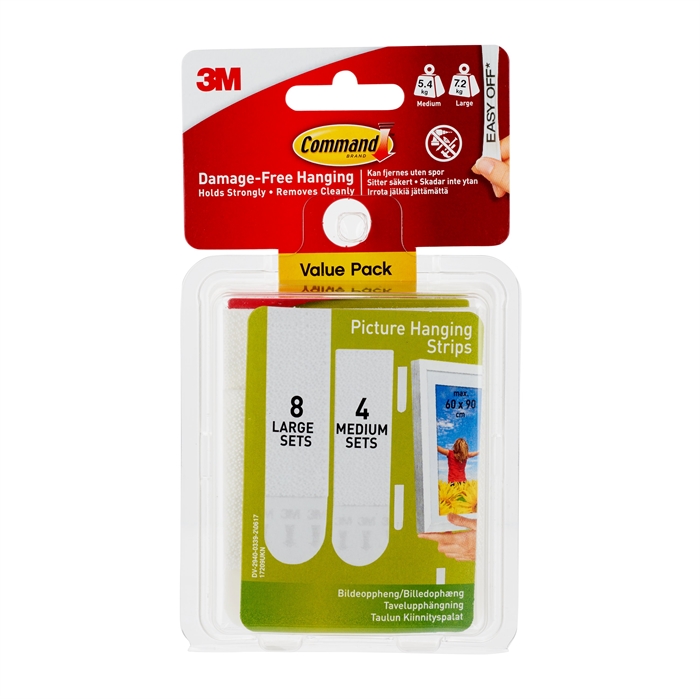 3M Comand Strips für Bildaufhängung Value Pack, weiß