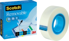 3M Klebeband Scotch Magic, abnehmbar, 19mmx33m