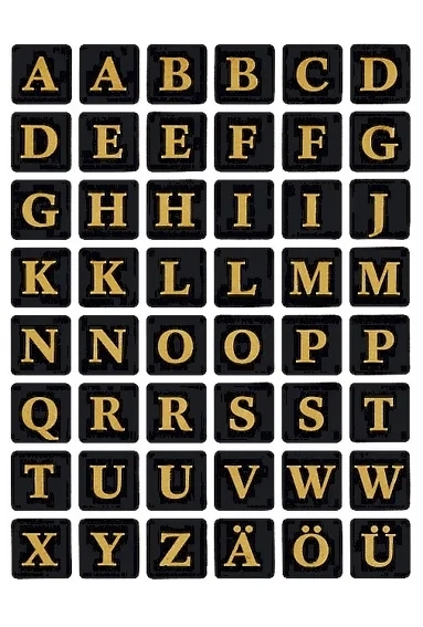 HERMA Buchstabenaufkleber A-Z 13 x 13 Gold/Schwarz Stück.