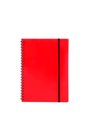 Büngers Notizbuch A5 Kunststoff mit rotem Spiralrücken