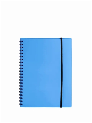 Büngers Notizbuch A5 Kunststoff mit blauer Spiralbindung.