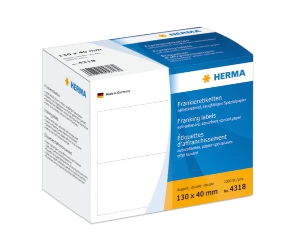 HERMA Frankieretiketten doppelt 130 x 40 mm, 1000 Stück.