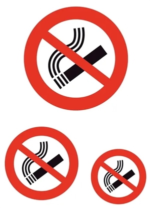 HERMA Etikett "Rauchverbot" und ähnliches, 3 Stück.