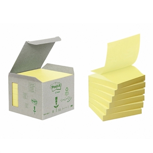 3M Post-it Z-Notes 76 x 76 mm, recycelt gelb - 6er Pack