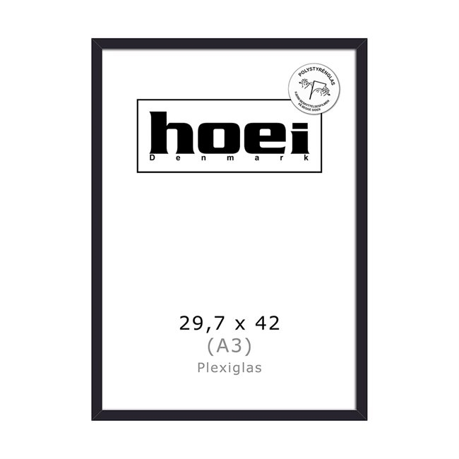 Sort Holzrahmen für Fotos und Poster 29,7 x 42 PLEXI cm ( A3 )