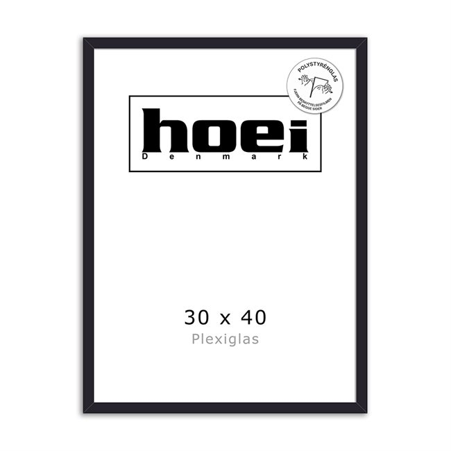 Sort Holzrahmen für Fotos und Poster 30 x 40 - PLEXI cm