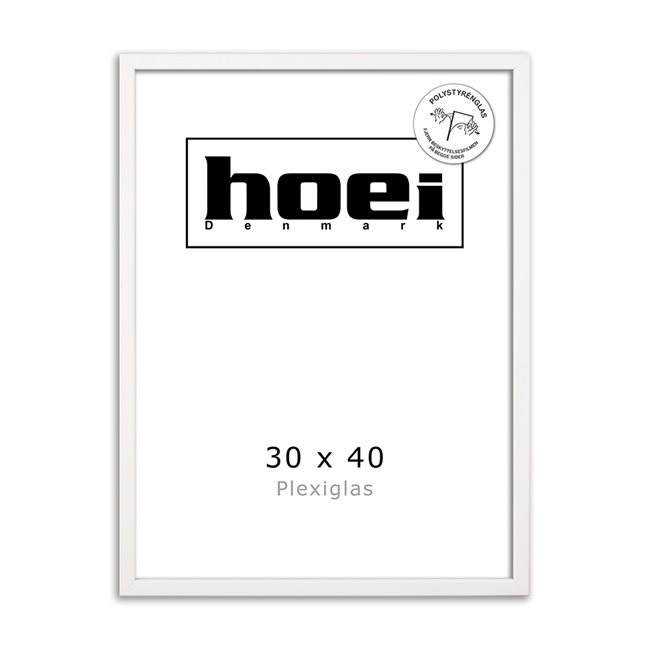 Weißer Holzrahmen für Fotos und Poster 30 x 40 - PLEXI cm