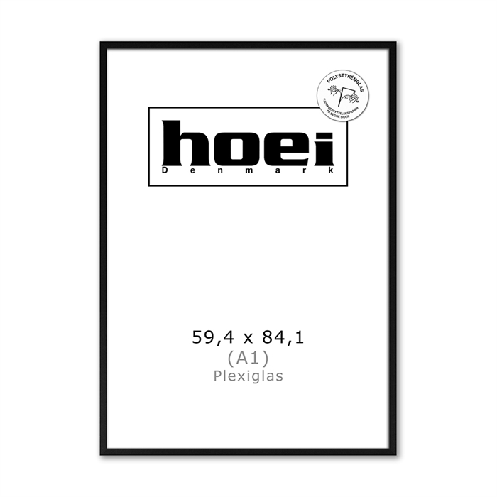 Sort Holzrahmen für Fotos und Poster 59,4 x 84,1 - A1 PLEXI cm