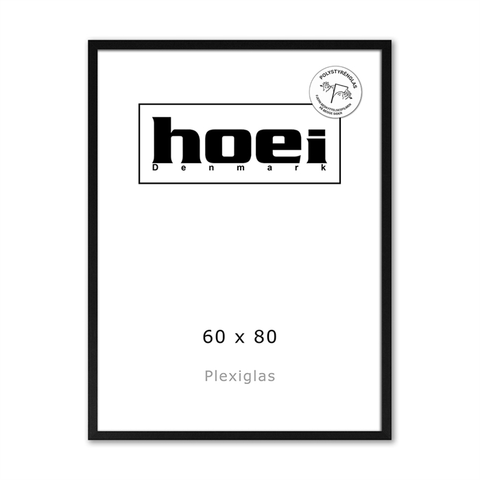 Sort Holzrahmen für Fotos und Poster 60 x 80 PLEXI cm
