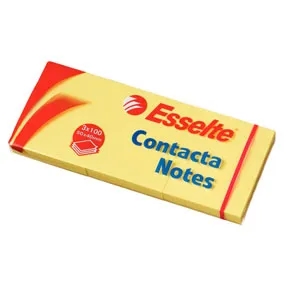 Esselte Contacta Notizen 50x40 mm, gelb - 3er Pack