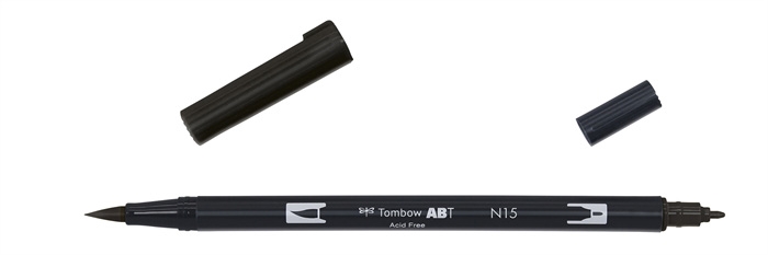 Tombow Marker ABT Dual Brush N15 schwarz