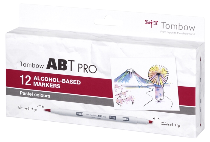 Tombow Marker Alkohol ABT PRO Dual Brush 12P-2 Pastell (12)