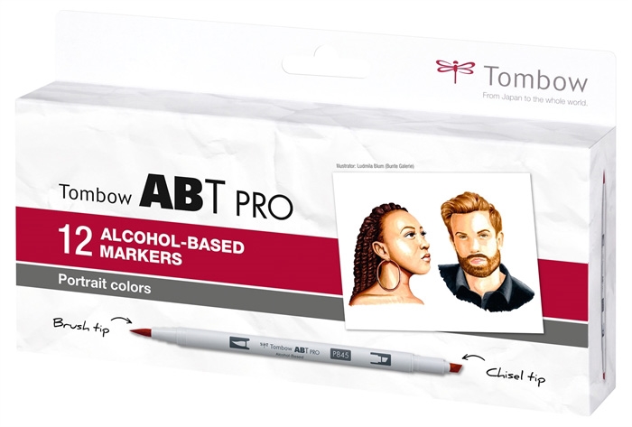 Tombow Marker Alkohol ABT PRO Dual Brush 12P-6 Portrait Set (12)