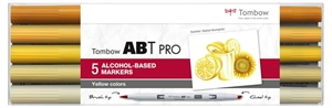 Tombow Marker alkohol ABT PRO Dual Brush 5P-5 Gelbfarben (5)