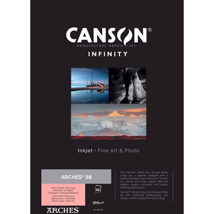 Canson Arches 88 Rag (Pure White) 310 - A3+, 25 sheets