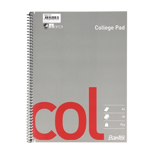 Bantex Col Collegebuch A4 ohne Löcher ungefädelt 70 Blatt 70 g.