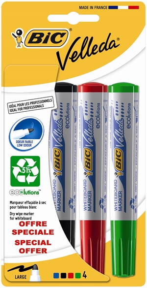 Bic Velleda Whiteboard-Stift 1701 (4 Farben)